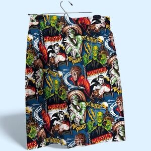 Colorful Monster Graphic Print Skirt
